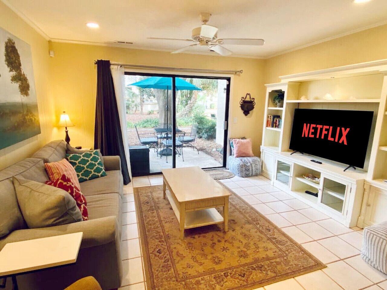 Smart TV, books, stereo, computer monitors