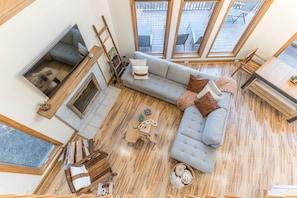 Smart TV, fireplace, video games