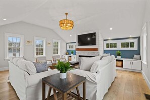 Smart TV, fireplace, video games