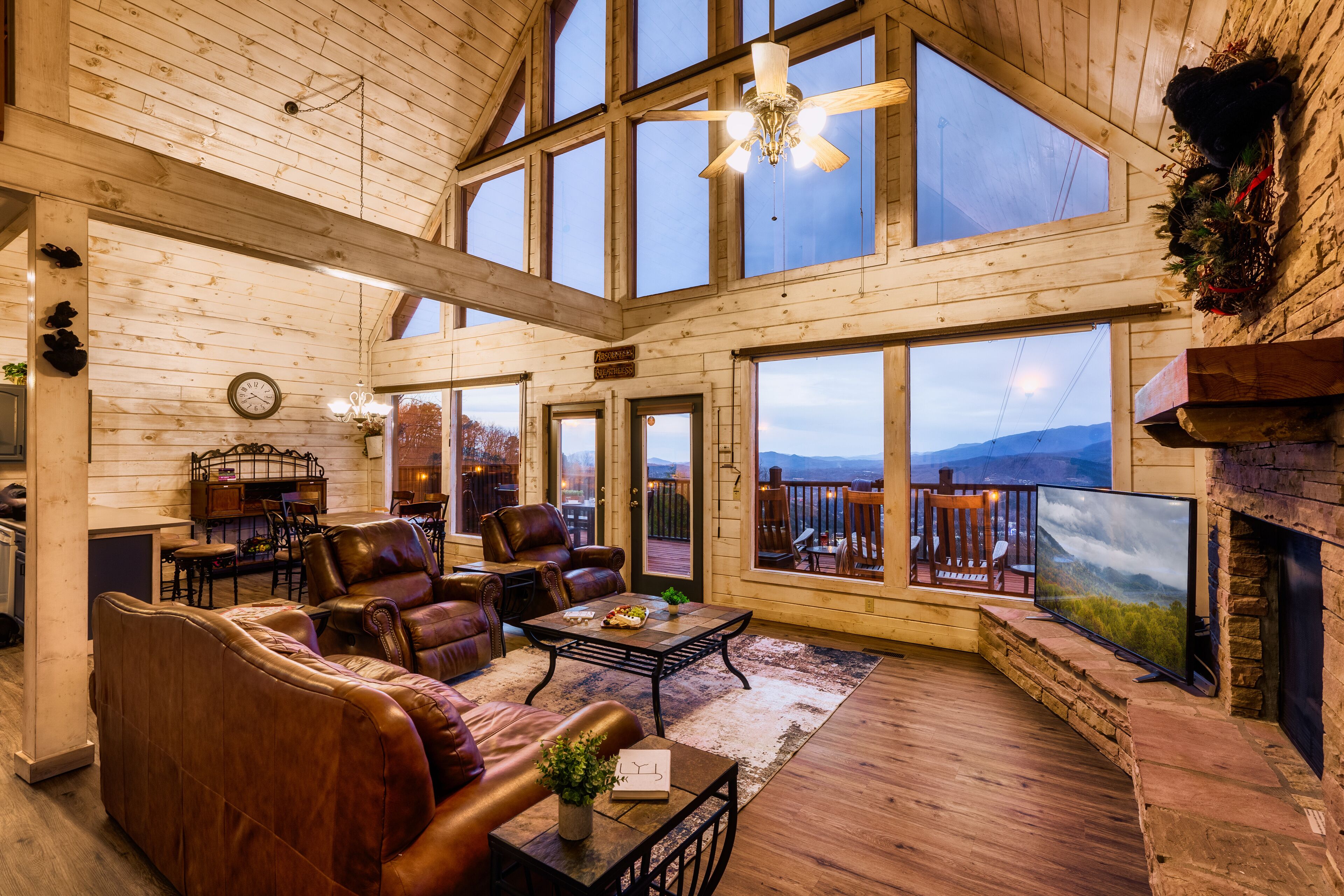 Smart TV, fireplace, video games, books