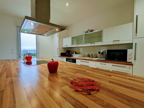 Fridge, microwave, dishwasher