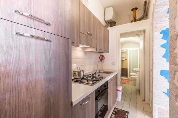 Classic Apartment | Private kitchen | Full-size fridge, oven, stovetop, espresso maker