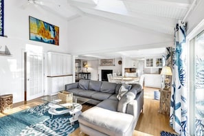 TV, fireplace - Chatham Vacation Rental With Pool and Charm to Spare! RPAM096 (Chatham)
