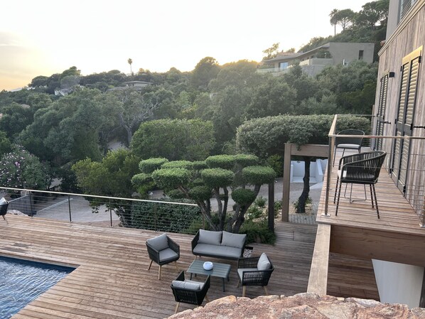 Terrace/patio - Villa Luxe Marina Di Fiori ,porto Vecchio Avec Piscine à 200 m de la Plage (Bella Riva)