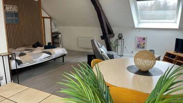 1 soverom, strykejern/-brett, reiseseng for barn og wi-fi