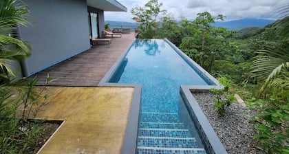 Villa with Stunning Isla Tortuga Ocean View, Near Curu Park & Ferry in Blue Zone