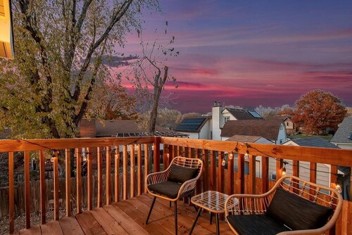 The Lodge is a spacious 4 bed, 2.5 bath home, styled with mountain/ lodge decor