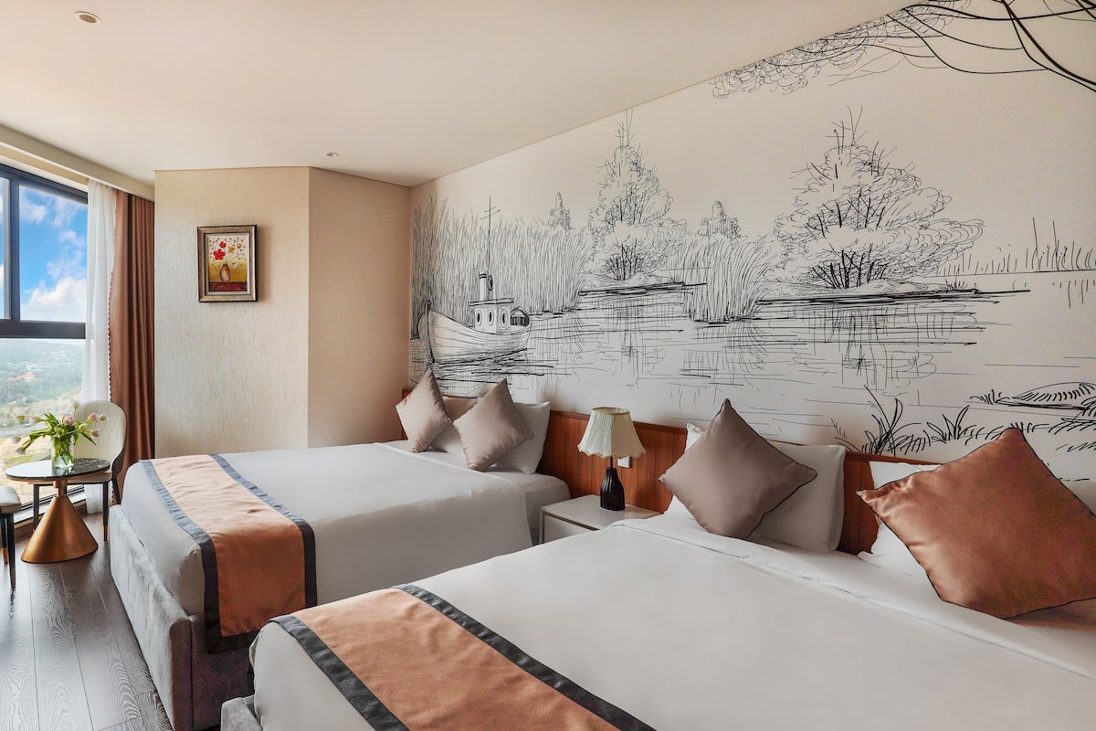 Suite familiare, vista spiaggia | 1 camera, minibar, una cassaforte in camera, con arredamento individuale