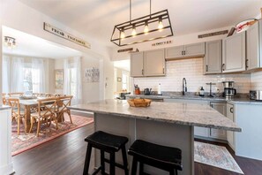 Fridge, microwave, oven, stovetop - 1899 Acadia Farmhouse | Beautiful Maine Home (Ellsworth)