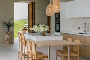 Fridge, microwave, oven, stovetop - Designer's Delight: Lilly Belle: 4 Bed Pool Villa (Koh Samui)