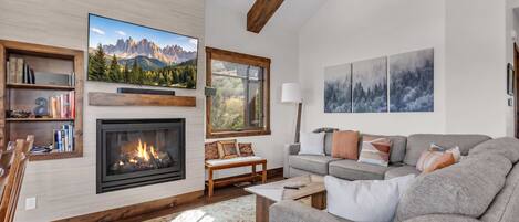 TV, fireplace, offices