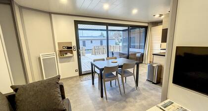 Chalet standing avec piscine chauffée, 4 couchages, proche plage et commerces, WIFI inclus