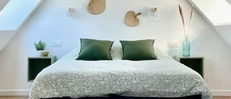 1 chambre, bureau, fer et planche Ă repasser, lit parapluie
