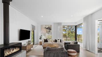 TV, fireplace, offices