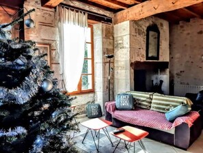 TV, fireplace, DVD player, books - Really nice house in southwest of France. (Bourran)