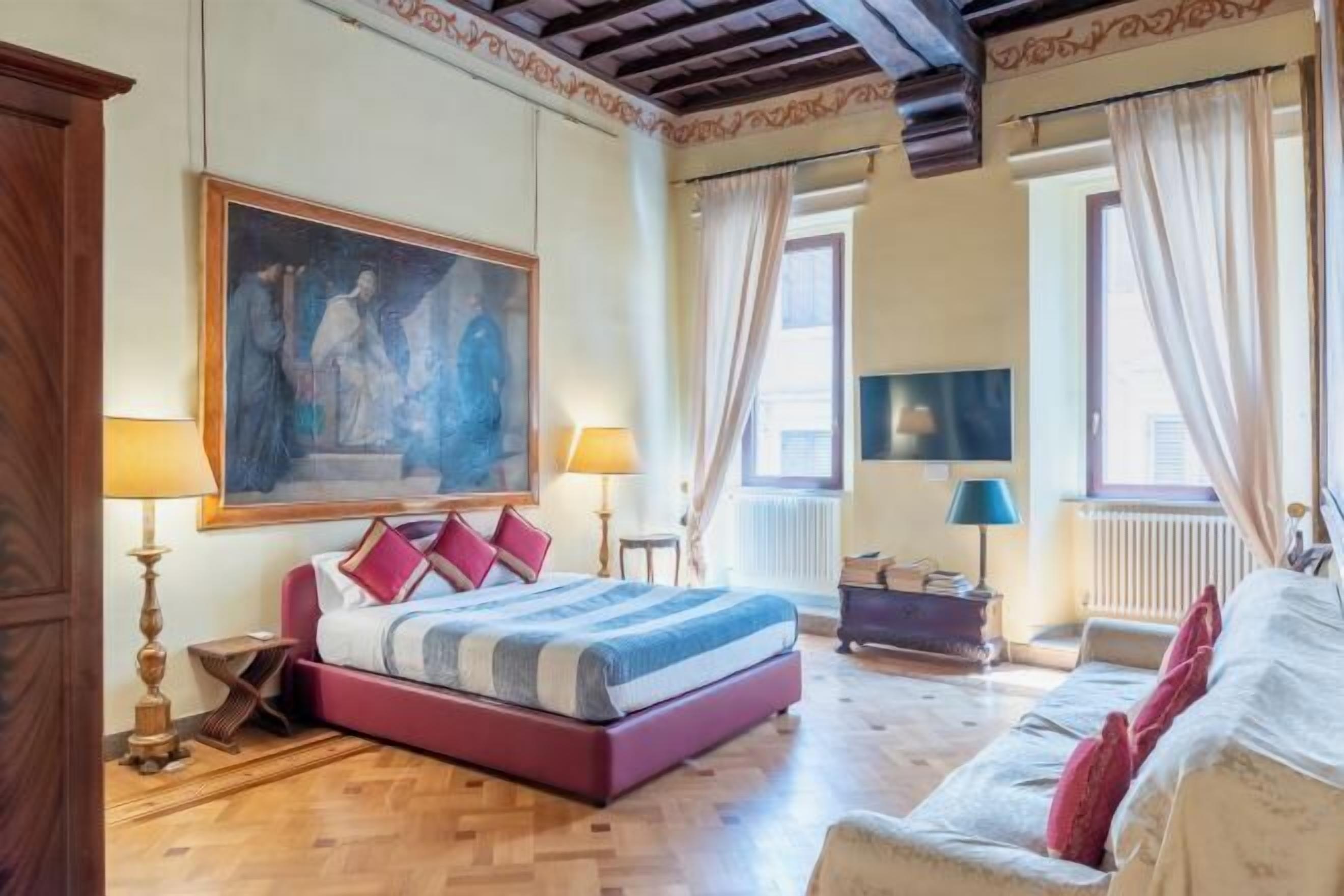 Seprai Frette Italia, seprai premium, meja kerja, dan Wi-Fi gratis