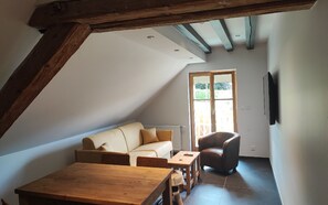 TV, fireplace - Luxury residence in Métabief, suites, apartments, private spa and sauna (Métabief)