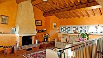 Fernseher, Kamin, DVD-Player