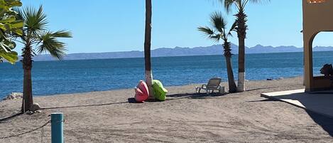 Sun loungers, beach towels