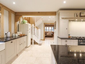 Fridge, dishwasher, electric kettle, toaster