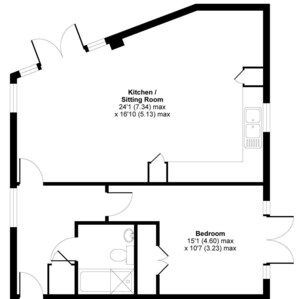 Apartment (1 Bedroom) | Floor plan - Castle Retreat City Centre Near Train & Parking (Winchester)