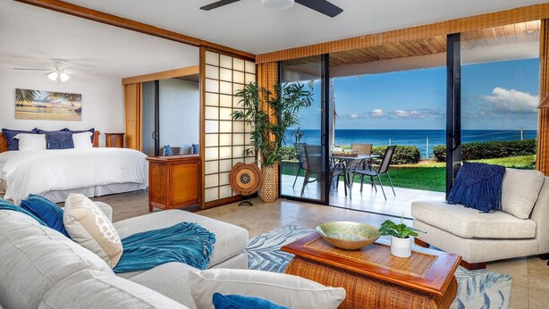 Appartement, 1 kingsize bed (Keauhou Kona Surf & Racquet Club#3-10) | Woonruimte