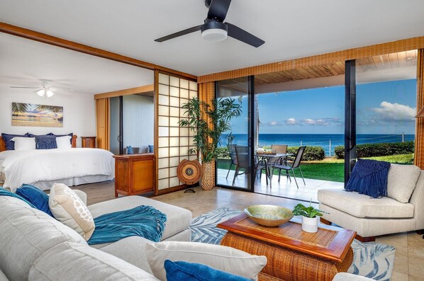 Apartment, 1 King-Bett (Keauhou Kona Surf & Racquet Club#3-10) | Wohnbereich