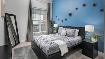 1 bedroom, iron/ironing board, travel crib, WiFi