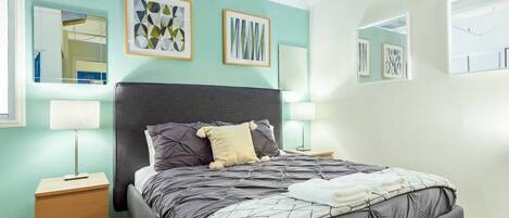 2 bedrooms, iron/ironing board, travel crib, WiFi