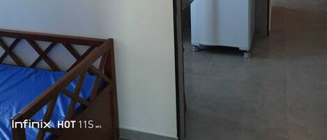 Fridge, microwave, stovetop, cookware/dishes/utensils