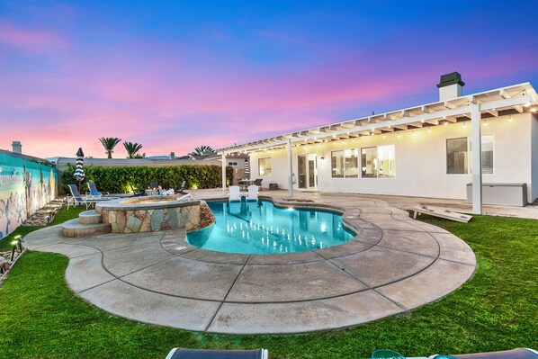 Outdoor pool, a heated pool