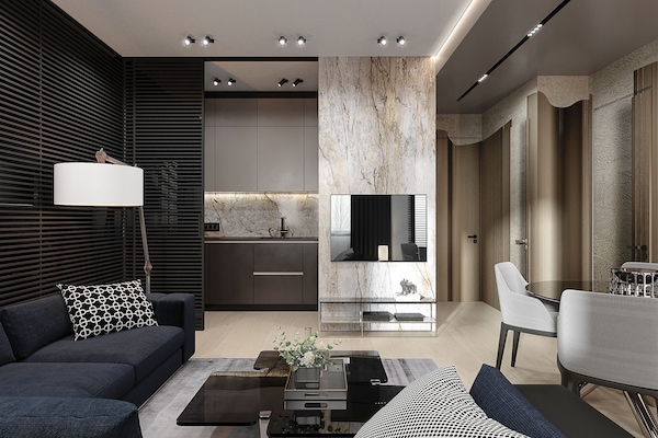 Deluxe Apartment | Living area | 50-inch Smart TV with cable channels