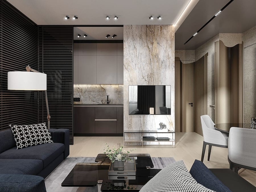 Deluxe Apartment | Living area | 50-inch Smart TV with cable channels