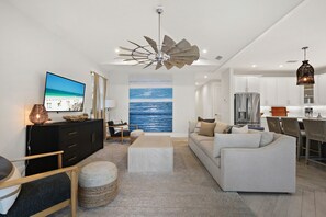 Smart-tv en een tafeltennistafel