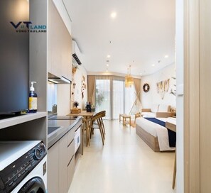 Standard-Apartment | Hochwertige Bettwaren, Schreibtisch, Verdunkelungsvorhänge