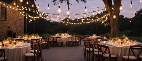 Outdoor banquet area