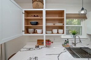 Fridge, microwave, oven, stovetop - Modern Country Home in Magnolia (Stagecoach)