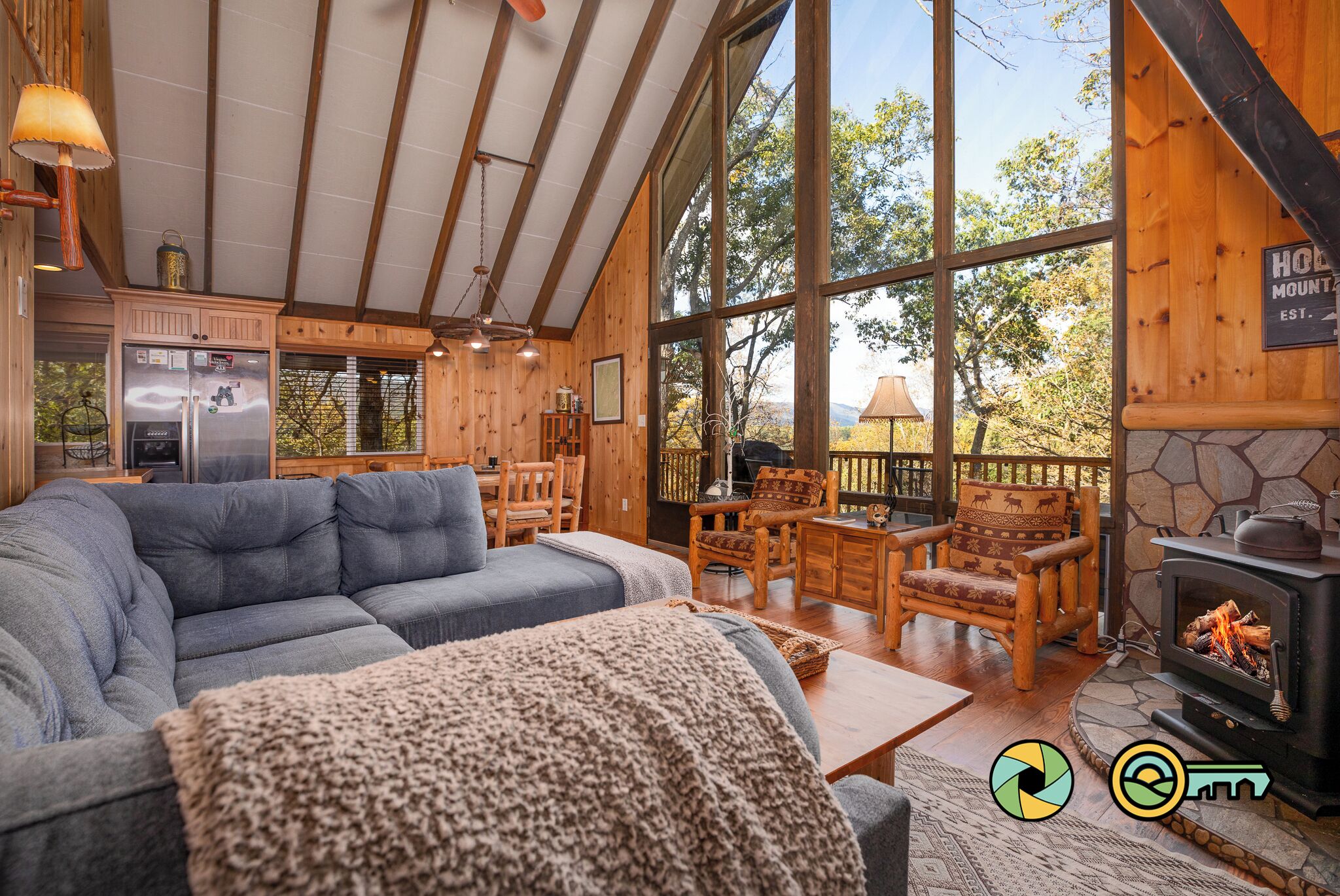 TV, lareira, DVD player