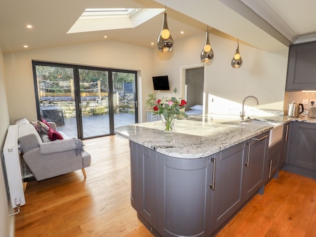 Fridge, dishwasher, electric kettle, cookware/dishes/utensils