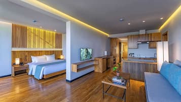 Suite | Sala de estar | Smart TV de 43 pulgadas con canales digitales