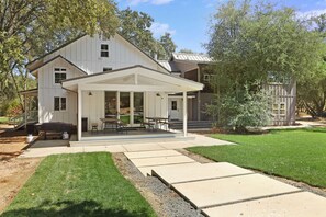 Terrace/patio - 20 Acre- Modern Farmhouse Estate-Custom Pickleball court! Pool! Game room! (Rescue)