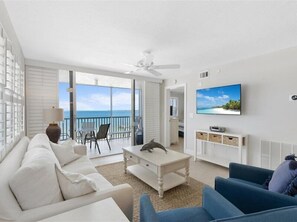 Condo, Multiple Beds, Balcony, Ocean View (#601 - No Pets) | Living area - Estero Island Beach Villas by Distinctive Beach Rentals (Fort Myers Beach)