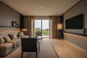 1BR Ocean View Residence | Living room | 55-inch LED TV with cable channels