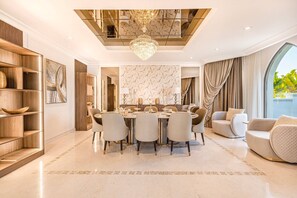 Villa, 5 Bedrooms, Private Pool, City View | Dining - Villa Sezavi Frond B, Palm Jumeirah (Dubai)