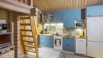 Fridge, microwave, dishwasher, high chair