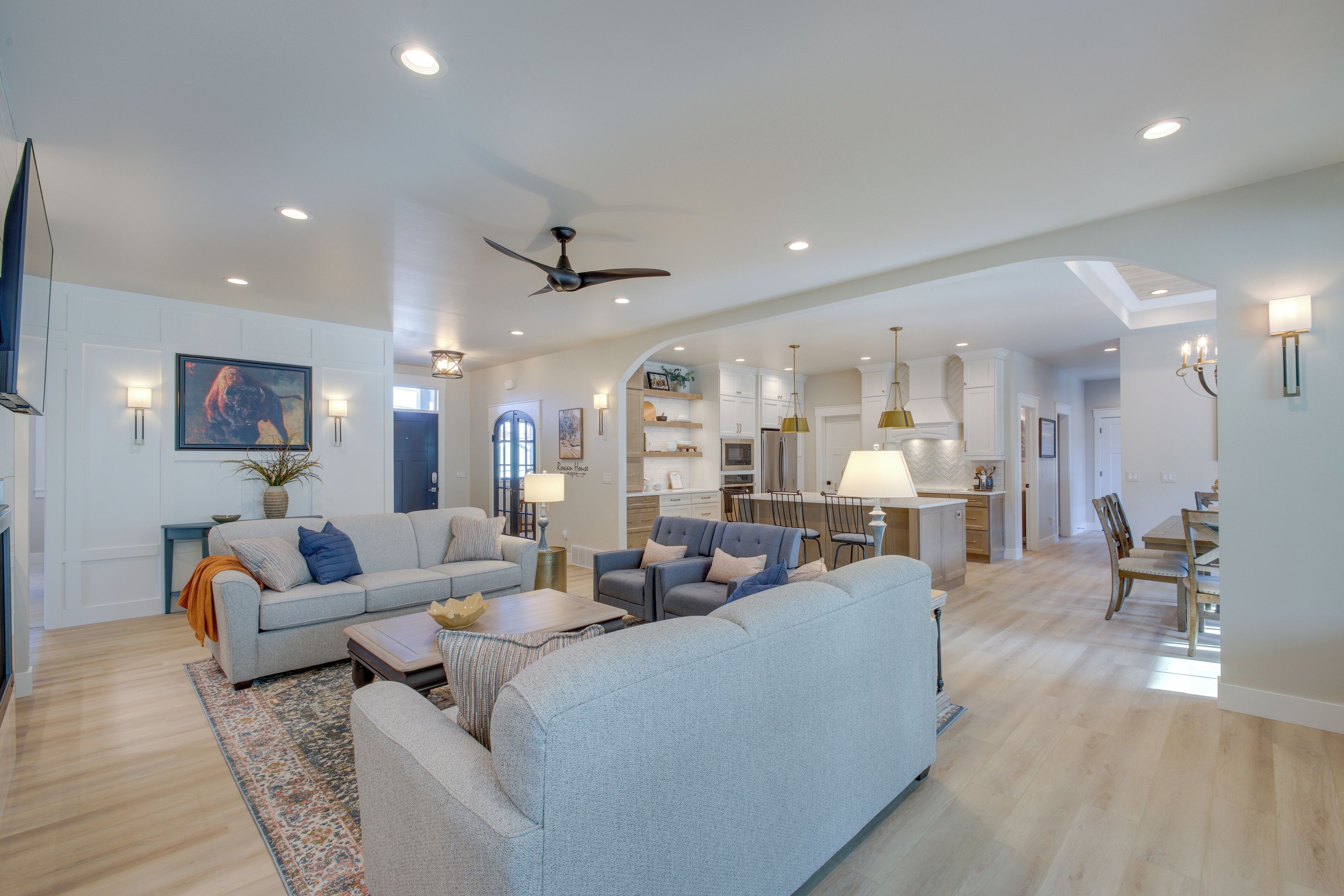 House (3 Bedrooms) | Living area | Fireplace, books