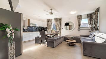 Family House, Multiple Bedrooms, 2 Bathrooms (Lovely Villa Taja In Nature) | Living area | 21-inch flat-screen TV with cable channels