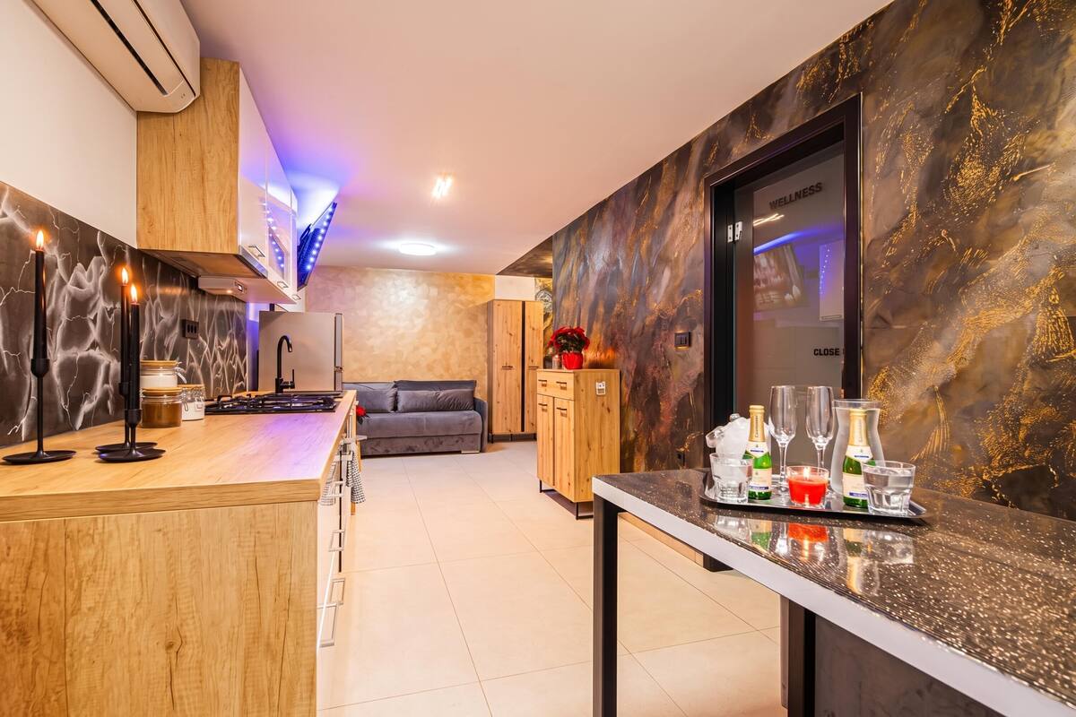 อพาร์ทเมนท์สำหรับครอบครัว, 1 ห้องนอน, ซาวน่า (Wellness & Relax Apartment Lilly) | ครัวส่วนตัว