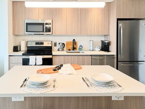 Fridge, microwave, oven, stovetop - Luxi White Oak + Sage 2BR In Tysons BORO Area with Amenities + Mall / Gym / Pool (McLean)