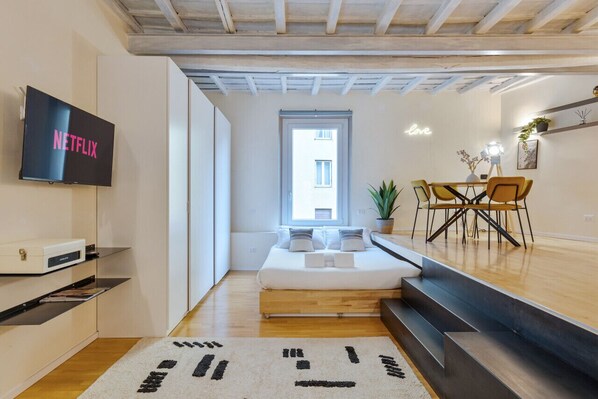 1 غرفة نوم ومكتب ومكواة/لوح كي وواي فاي